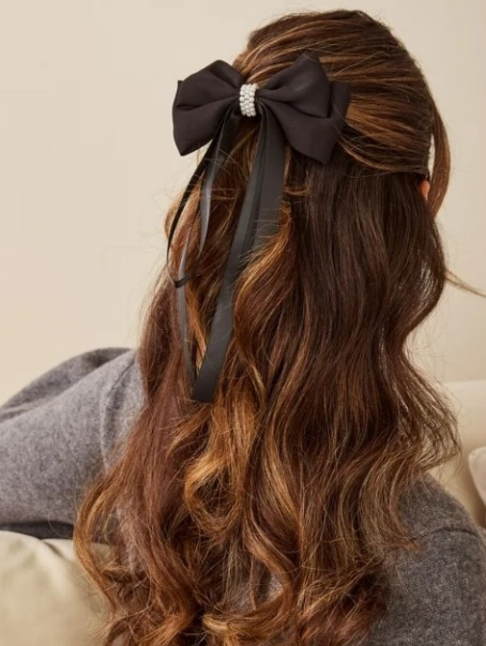 🦋 New Black  Ribbon Hair Bow